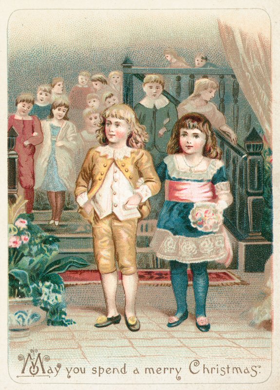 genç çift, noel kartı by English School