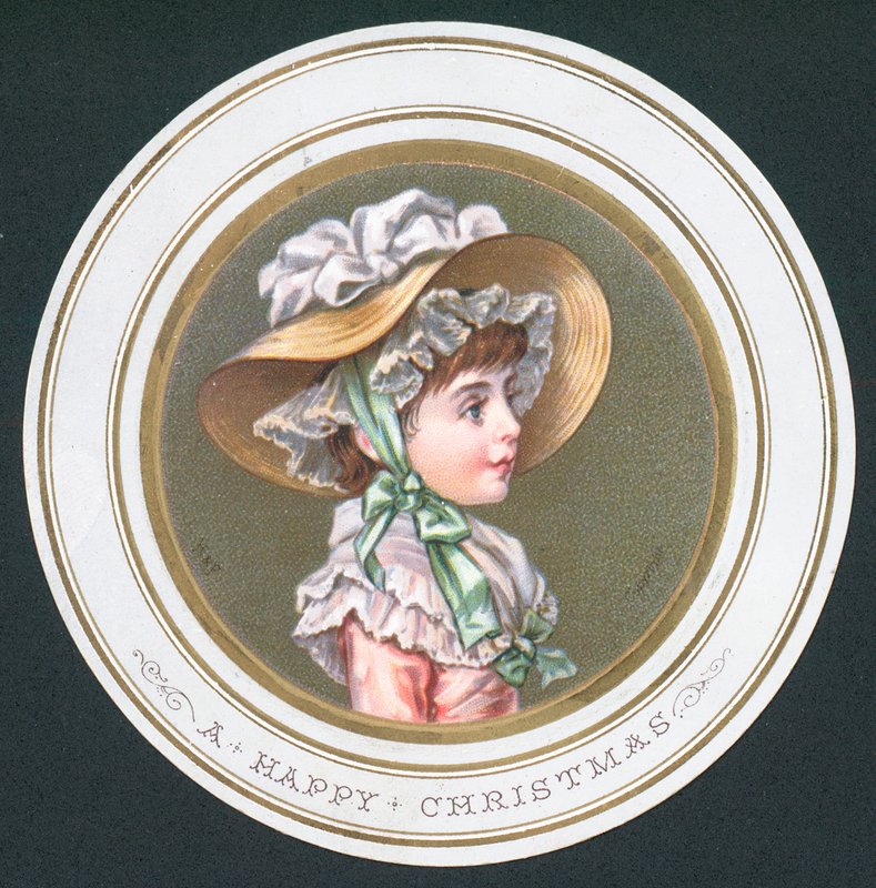 Bonnet, Noel Kartı giyen genç kız by English School