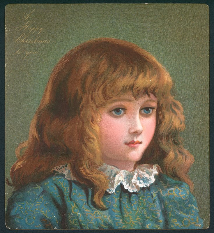 genç düşünceli kız, noel kartı by English School