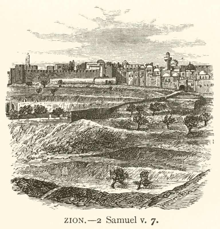 Zion, 2 Samuel, v, 7 (gravür) by English School