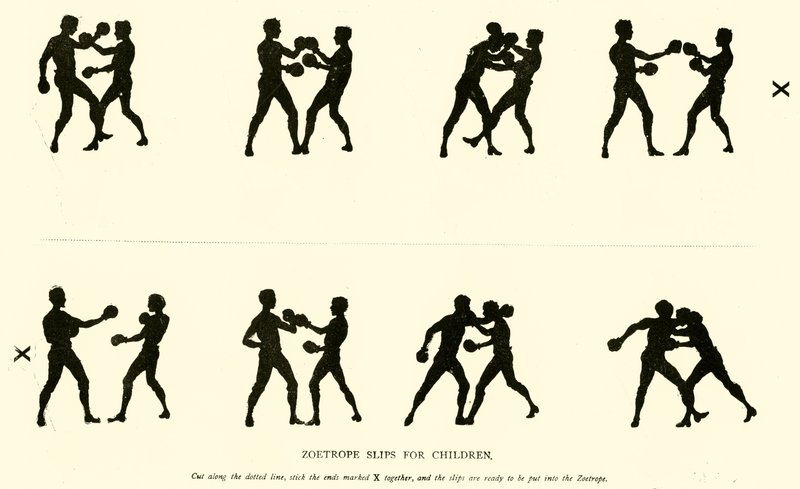 Çocuklar için Zoetrope slip (gravür) by English School