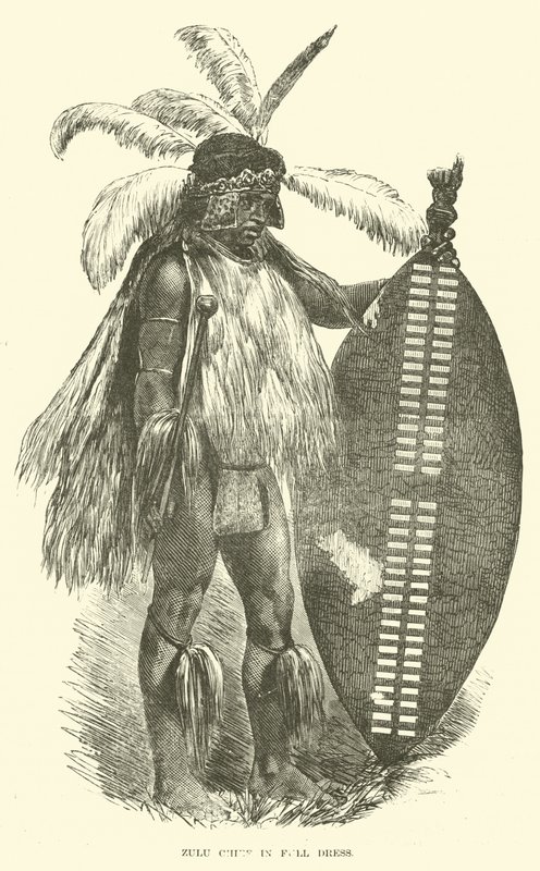 Tam elbiseli Zulu şefi by English School