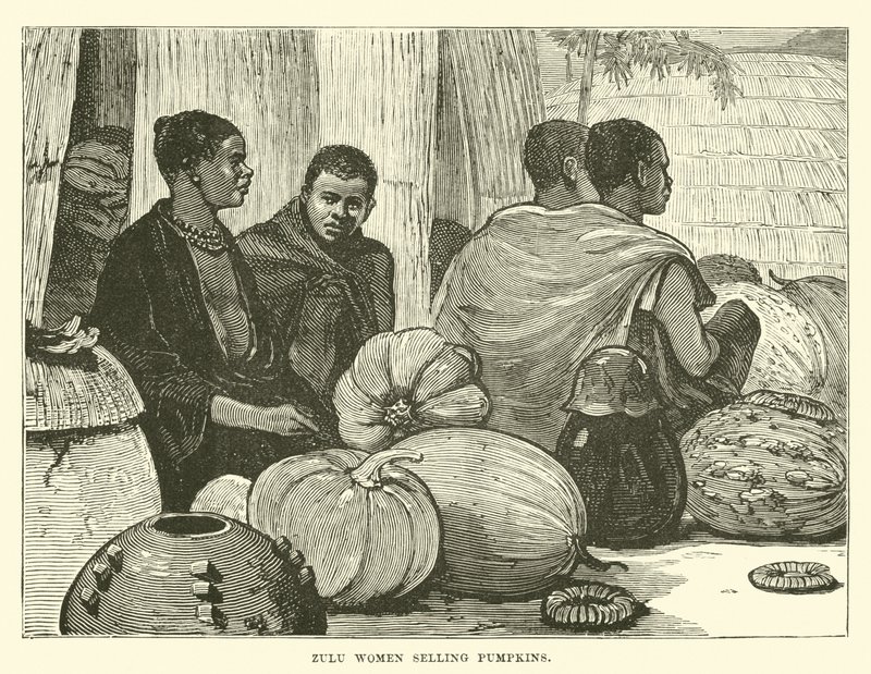 Kabak satan Zulu kadınlar by English School
