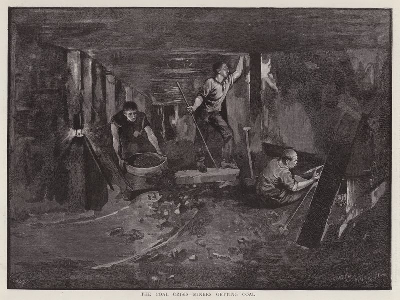 Kömür yüzünde yeraltında çalışan madenciler (lito) by Enoch Ward