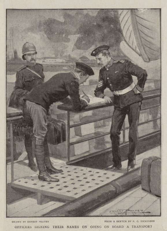Memurlar bir Ulaştırmaya Binerken İsimlerini İmzalıyor by Ernest Prater