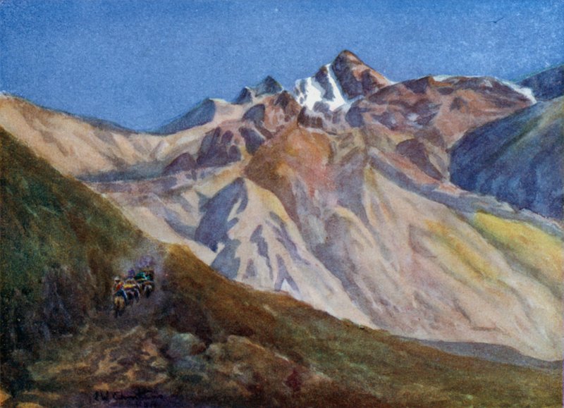 Ascending Las Cuevas Pass  by Ernest William Christmas