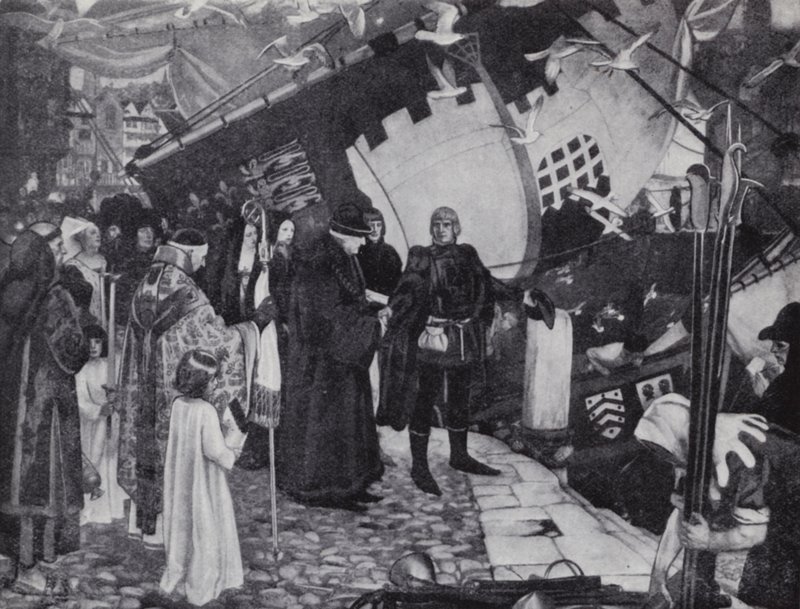 Kuzey Amerika kıyı şeridini keşfeden İtalyan asıllı İngiliz kaşif John Cabot by Ernest (after) Board