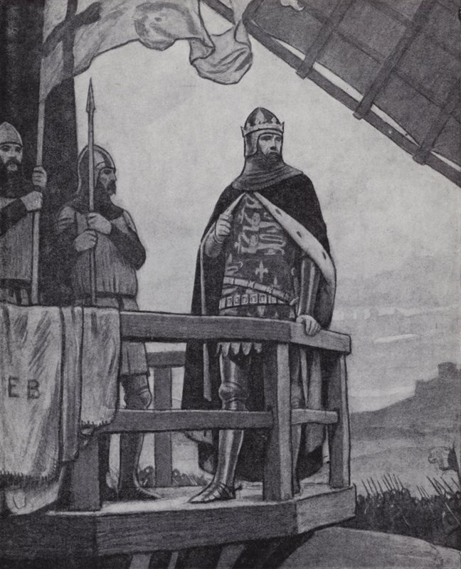 Kral Edward III, Crecy Savaşı'nda, Fransa, 26 Ağustos 1346 (lito) by Ernest (after) Board