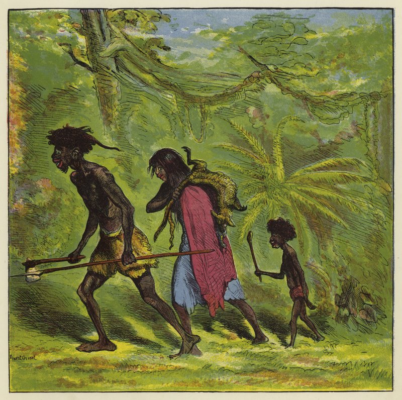 Ashanti ailesi gün boyu dışarıda by Ernest Henry Griset