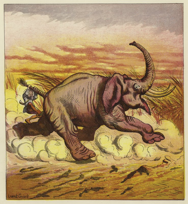 Jim Bold ve öfkeli bir fil by Ernest Henry Griset