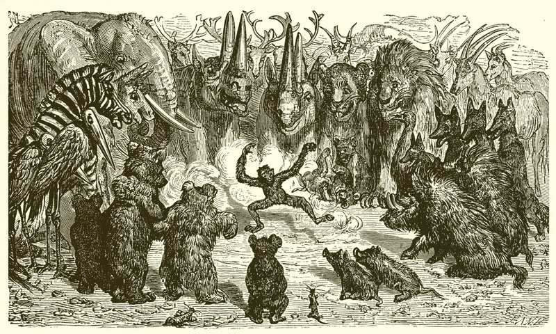 Tilki ve Maymun by Ernest Henry Griset