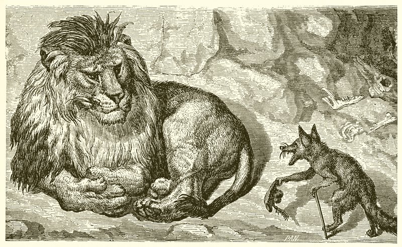 Tilki ve Aslan by Ernest Henry Griset