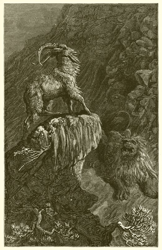 Keçi ve Aslan by Ernest Henry Griset