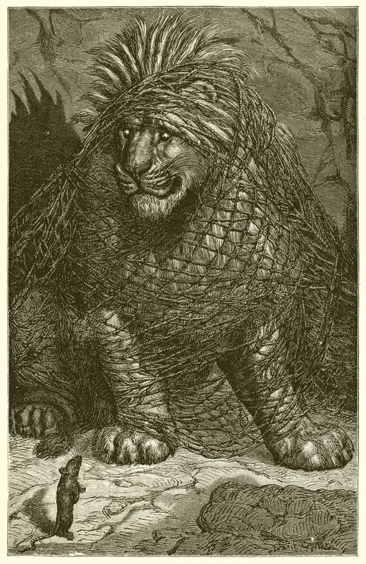 Aslan ve Fare by Ernest Henry Griset
