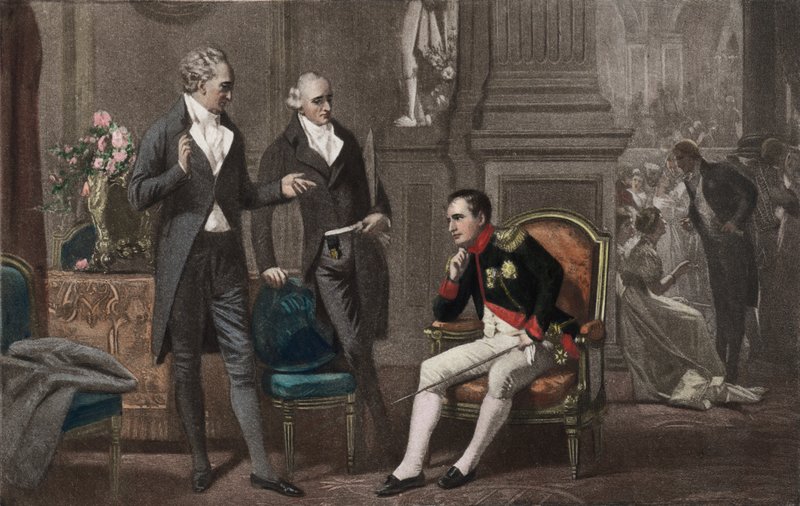 Napolyon, Goethe ve Wieland (renkli fotoğraf gravürü) by Ernest Hillemacher