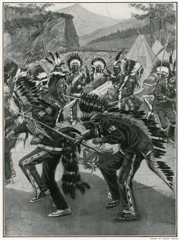 Kızılderililerin pitoresk dansı by Ernest Prater