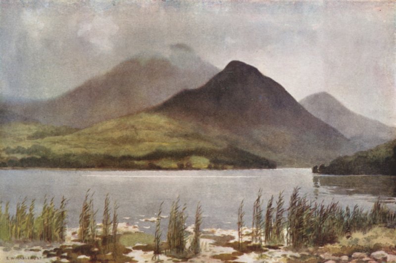 Bassenthwaite Gölü ve Skiddaw (renkli taş) by Ernest William Haslehust