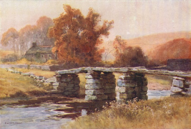 Klaket Köprüsü, Postbridge (renkli taş) by Ernest William Haslehust
