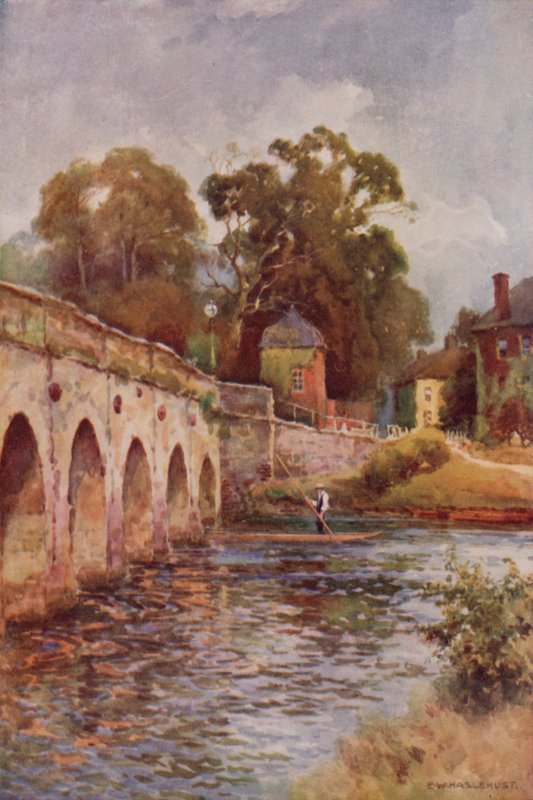 Clopton Köprüsü, Stratford-on-Avon (renkli taş) by Ernest William Haslehust