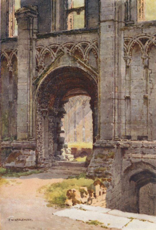 St. Mary Şapeli Kapısı, Glastonbury Manastırı (renkli taş) by Ernest William Haslehust
