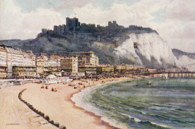 Dover Kalesi ve Deniz Geçit Töreni (renkli taş) by Ernest William Haslehust