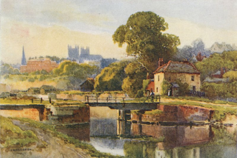 Kanaldan Exeter (renkli taş) by Ernest William Haslehust