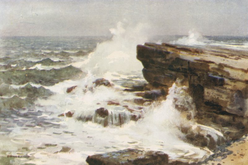 Filey Brigg (renkli taş) by Ernest William Haslehust