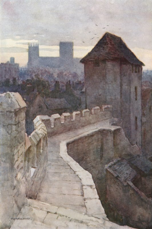 Duvarlardan Fishergate Postern (renkli taş) by Ernest William Haslehust
