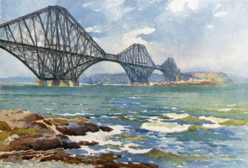 İleri Köprü ve Fife Sahili (renkli taş) by Ernest William Haslehust