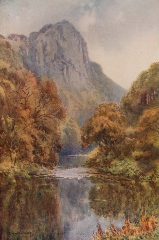 Yüksek Tor, Matlock (renkli lito) by Ernest William Haslehust