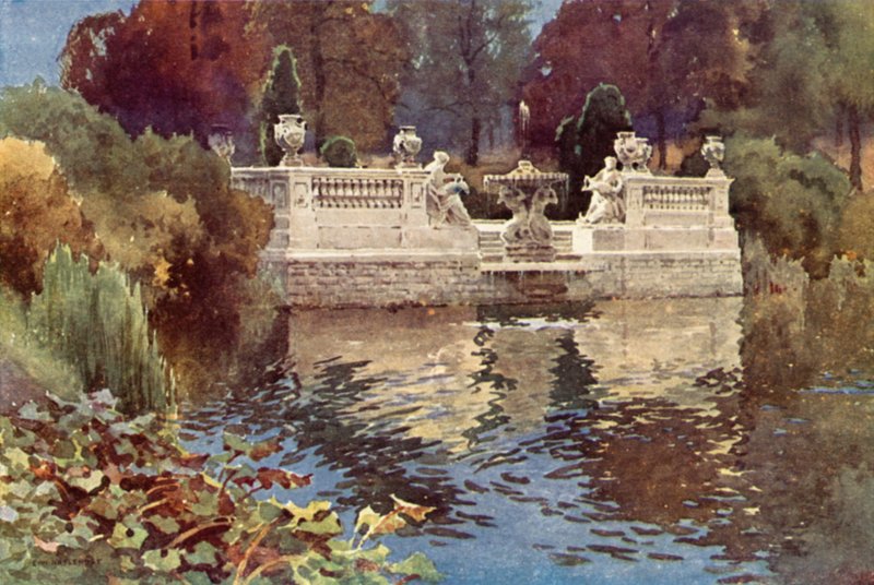 Lancaster Gate Çeşmesi, Kensington Bahçeleri (renkli taş) by Ernest William Haslehust