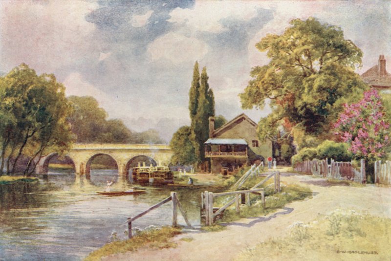 Maidenhead Köprüsü (renkli taş) by Ernest William Haslehust
