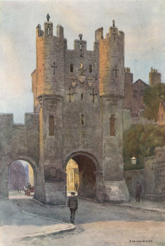 Micklegate Bar (renkli taş) by Ernest William Haslehust