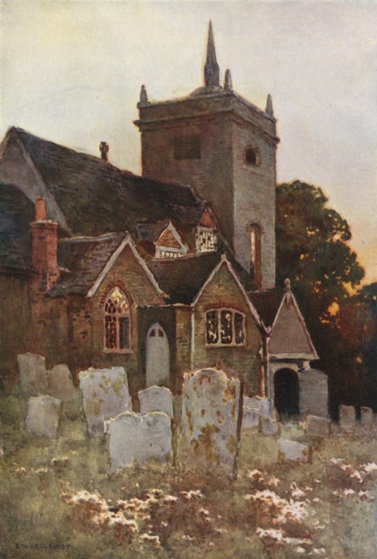 Minstead Kilisesi (renkli taş) by Ernest William Haslehust