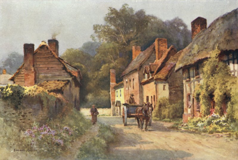 Eski Kulübeler, Fownhope (renkli taş) by Ernest William Haslehust