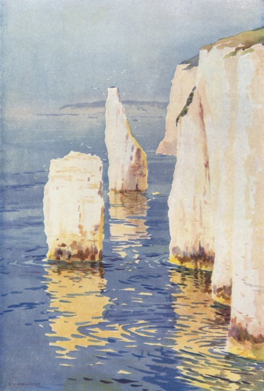 Eski Harry Rocks, Swanage (renk üyeleri) by Ernest William Haslehust