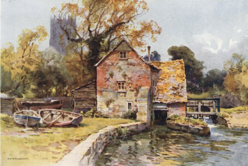 Place Mill, Christchurch (renkli taş) by Ernest William Haslehust