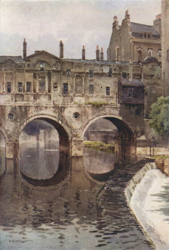 Pulteney Köprüsü, Banyo (renkli taş) by Ernest William Haslehust