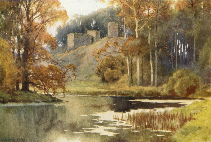 Roxburgh Kalesi (renkli taş) by Ernest William Haslehust