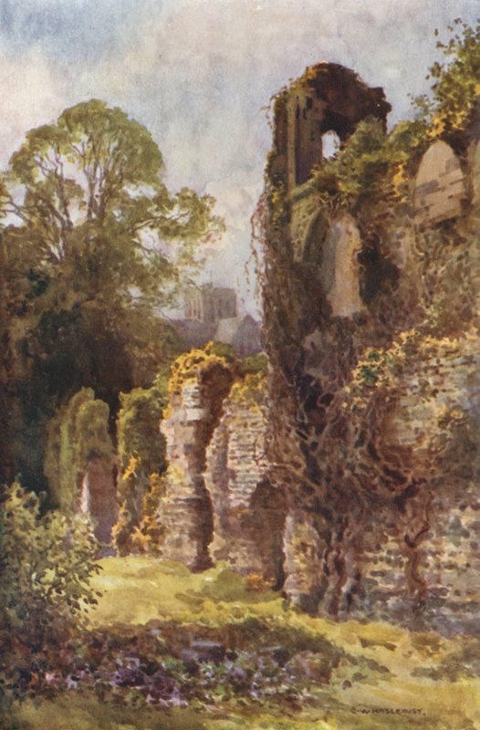 Wolvesey Kalesi Harabeleri (renkli taş) by Ernest William Haslehust