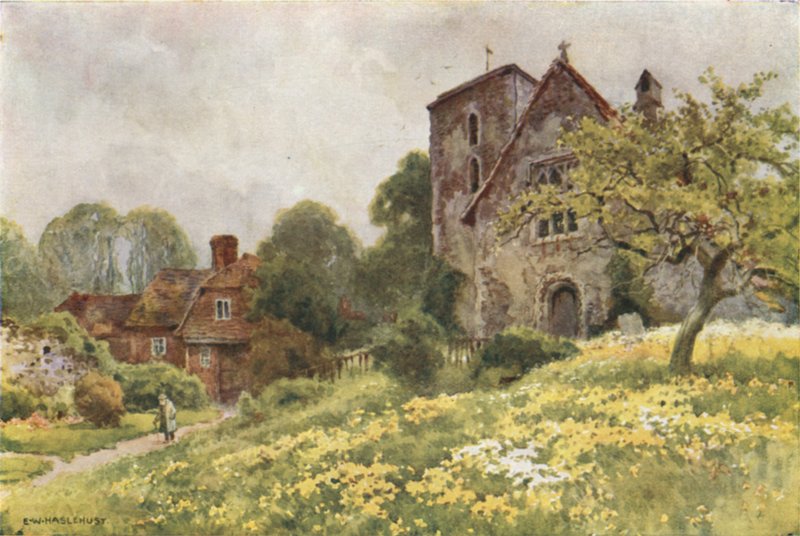 Aziz Nicholas, Harbledown (renkli taş) by Ernest William Haslehust