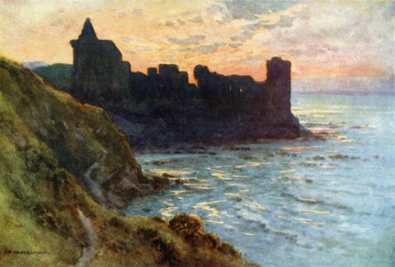 The Castle, St. Andrews (renkli taş) by Ernest William Haslehust