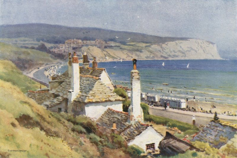 The Fine Sweep of Swanage Bay (renk üyeleri) by Ernest William Haslehust