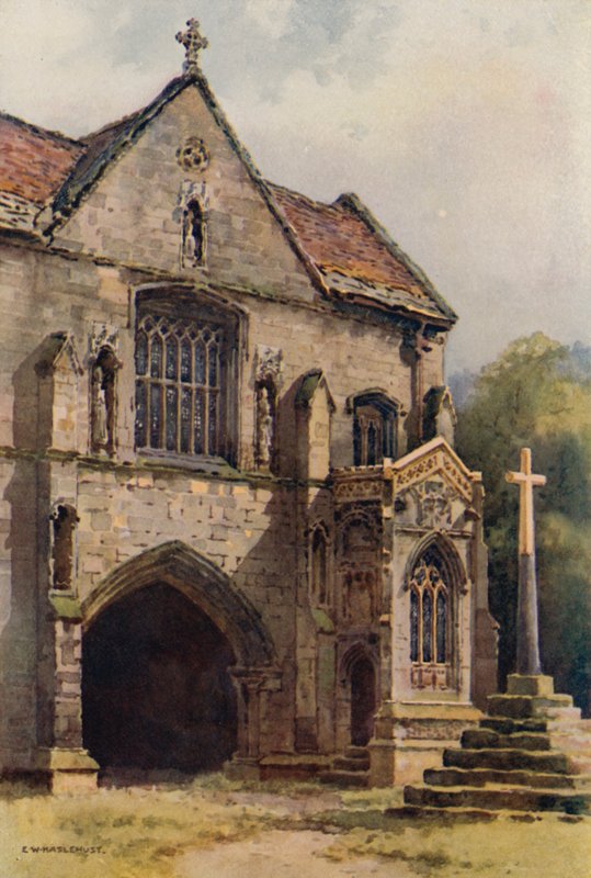 Priory Gateway, Worksop (renkli taş) by Ernest William Haslehust
