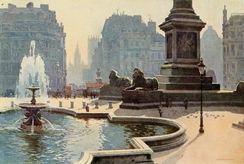 Trafalgar Meydanı (renkli taş) by Ernest William Haslehust