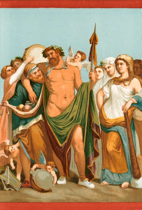 Bir Pompeia tablosundan Herkül ve Omphale by Etienne Antoine Eugene Ronjat