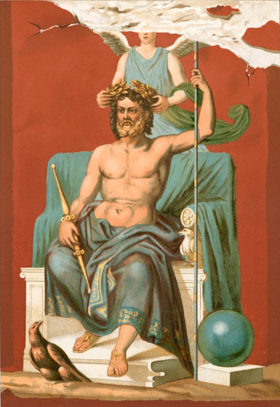 Zaferle taçlandırılan Zeus by Etienne Antoine Eugene Ronjat