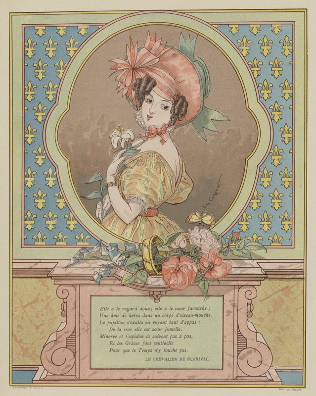 Güzel bir genç kadının portresi (renkli taş) by Eugene (after) Courboin