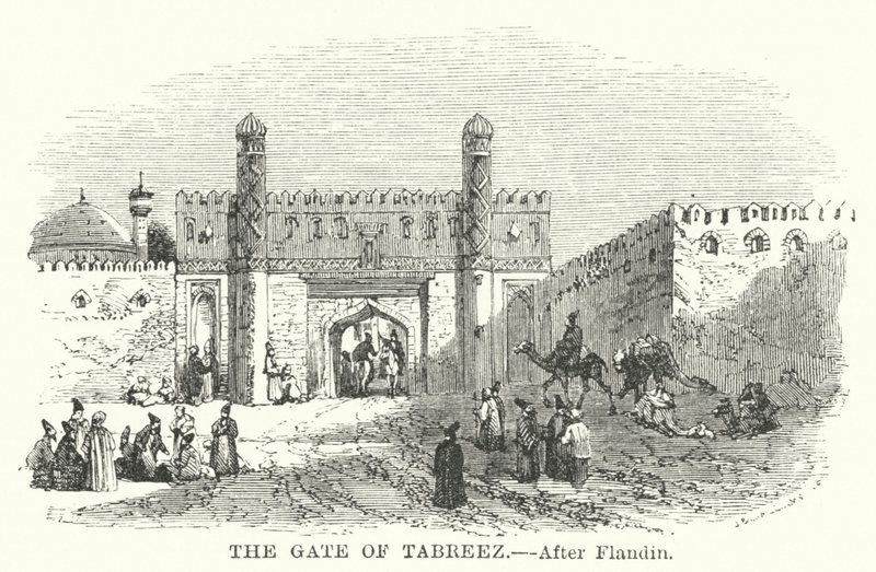 Tebriz Kapısı (gravür) by Eugene (after) Flandin