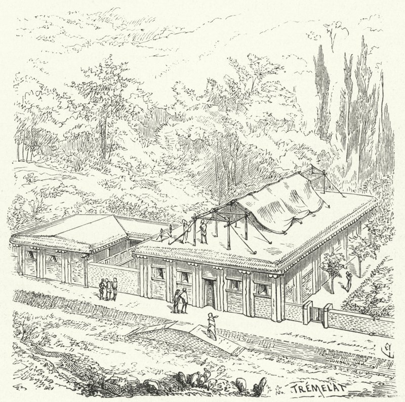 Antik Asur konutları by Eugene Emmanuel after Viollet le Duc